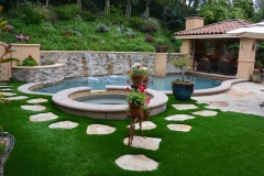 Pool side synthetic turf